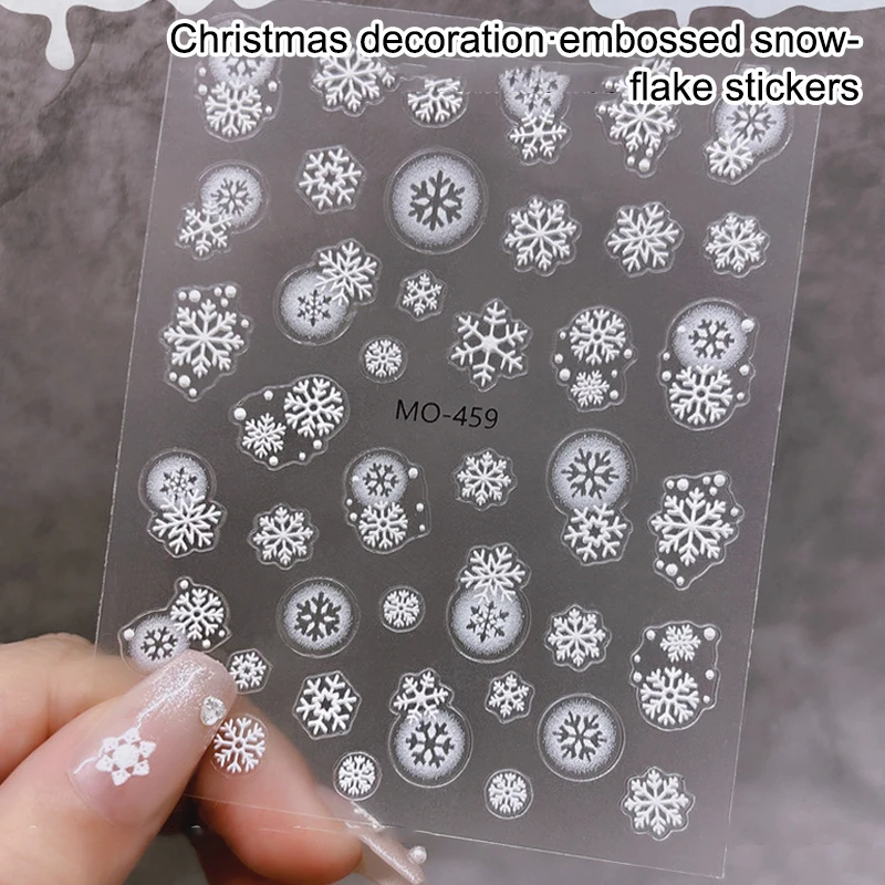 

Snowflakes Glitter Nail Art Stickers White Flake Elk Ahesive Sparkly Decals New Year Christmas Charms Nail Art Decoration
