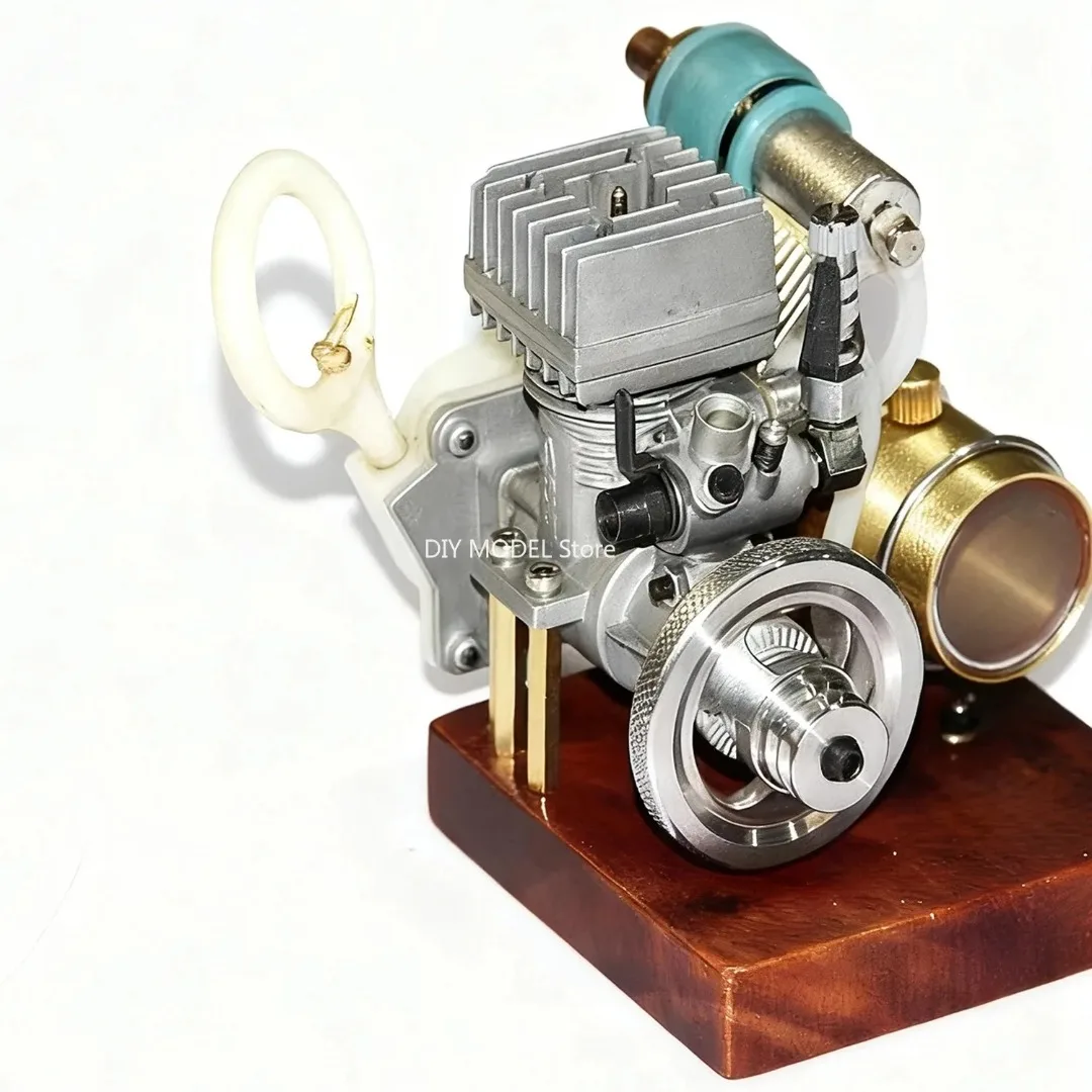 Model silnika ASP12 na metanol, metalowy model silnika z podstawką, rozruch elektryczny, zawiera zasilacz i urządzenie zapłonowe, 2500-12000 obr./min
