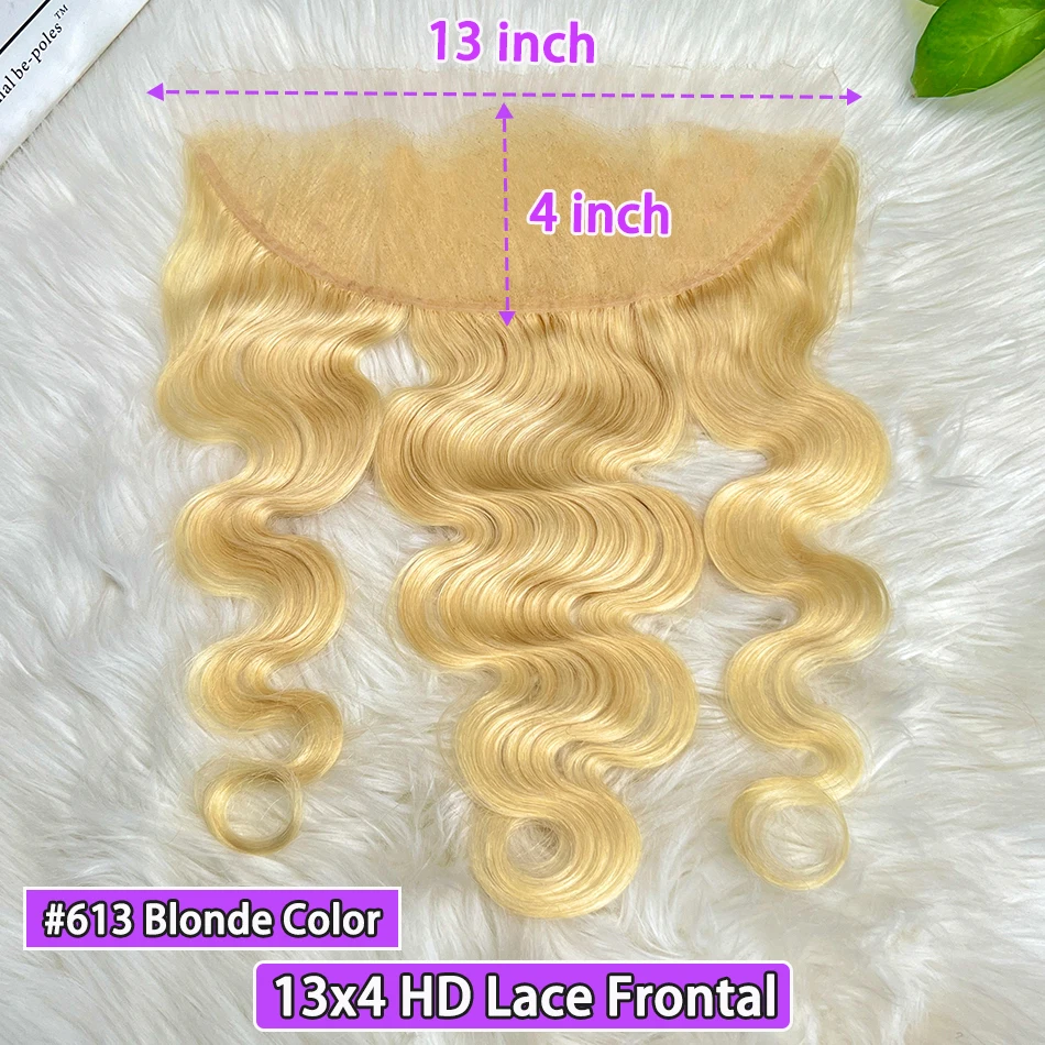 

# 613 Светлое Цветное 13x4 HD Невидимое Кружево Фронтальная Объемная Волна Человеческие Волосы Отбеленные Узлы 100% Необработанные Девственные Человеческие Волосы Только Закрытие