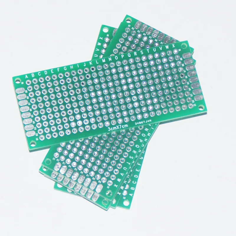 10pcs 3*7CM PCB Prototype Board Circuit Protoboard PCB Price Universal Stripboard Prototyping Veroboard 3 X7 Double Side Module