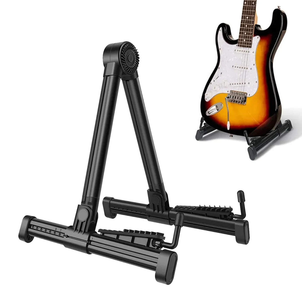 Miwayer Tragbarer A-Style Gitarrenständer – Passend für E-Gitarren/Akustikgitarren, Ukulele, Violine, Faltbar, Leichtgewichtig, mit L-Halterung