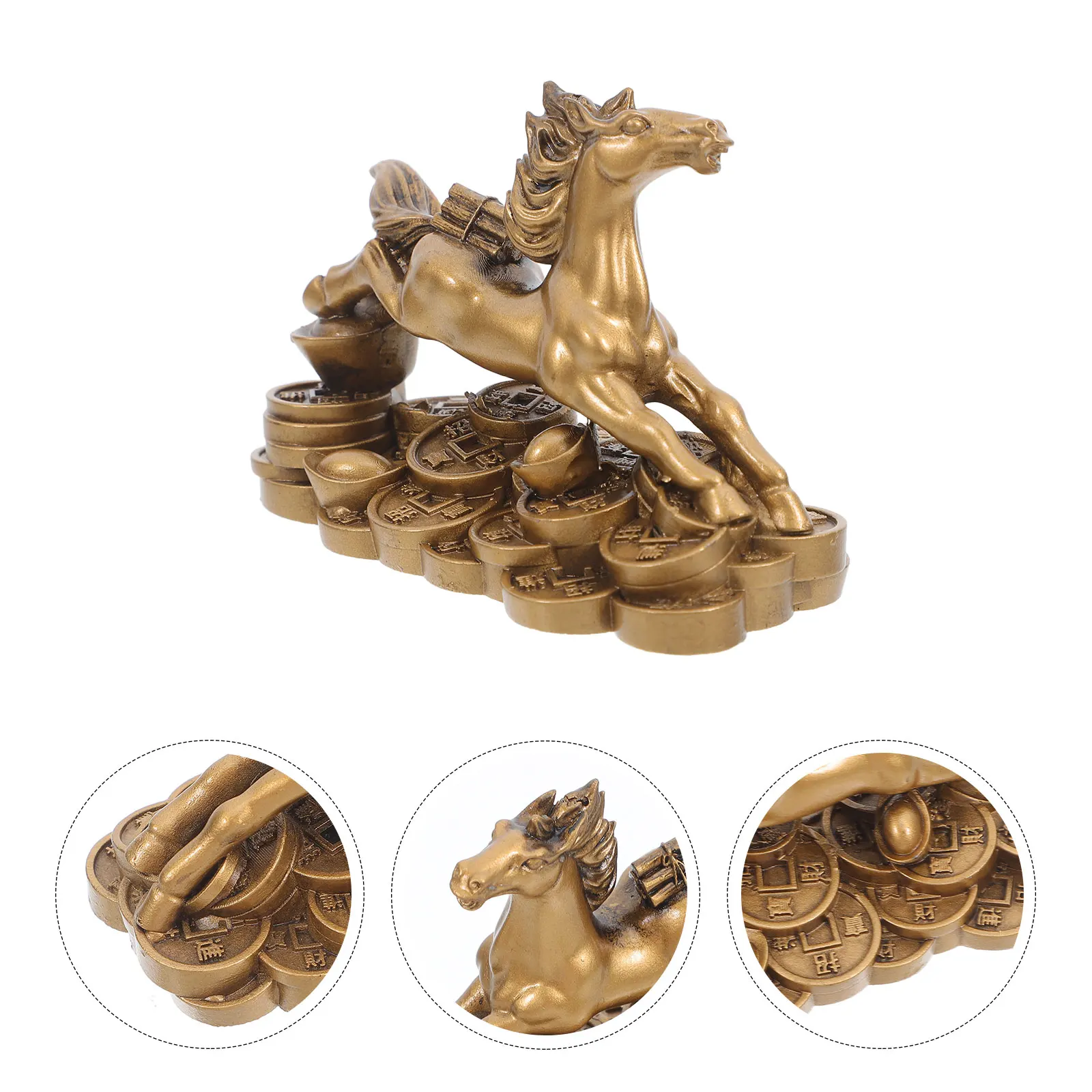 

Horse Resin Statue Sculpture Living Room Ornament Decorative Running Statues Standing Elegant
