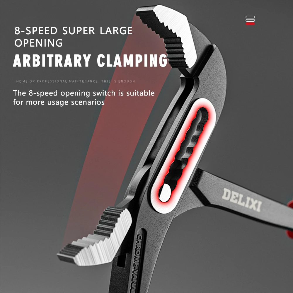 【2025 جديد】 كماشة مضخة مياه 8 بوصة 6 أوضاع قابلة للتعديل حتى 68 مم كماشة مفصل الأخدود لإصلاح الأنابيب المنزلية وأدوات السباكة