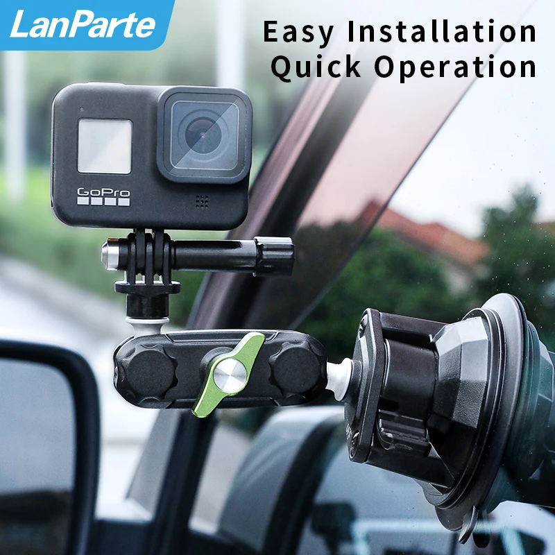 V Log Style 360 Adjustable Sefie Stick for Mobile Phone and Action Camera with Suction Cup Mount for Car