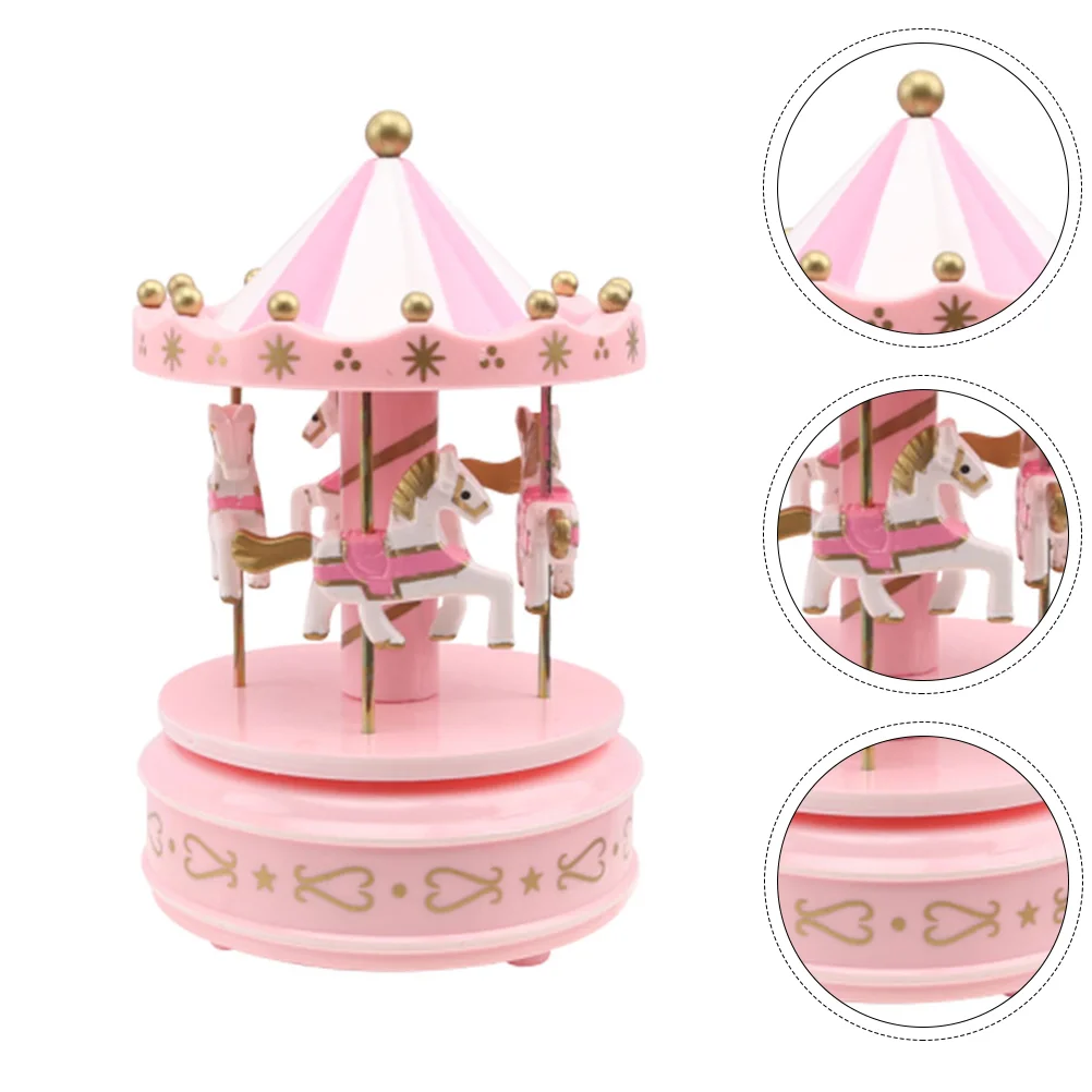 Musical Carousel Toy Box Desktop Decoration Fine Memorial Gifts Plastic Birthday