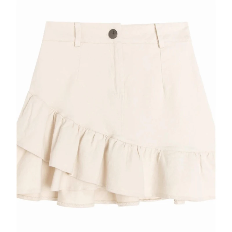 

New Half Length Skirt With Bag Arm Denim Skirt And Women's Ruffle A-Line Skirt