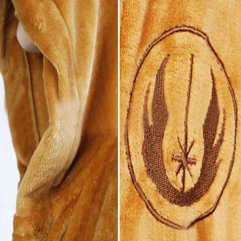 Jedi Knight Cosplay Costume Pajamas Winter Lovers Bathrobe Kigurumi Flannel Adult Unisex Clothing Halloween Props