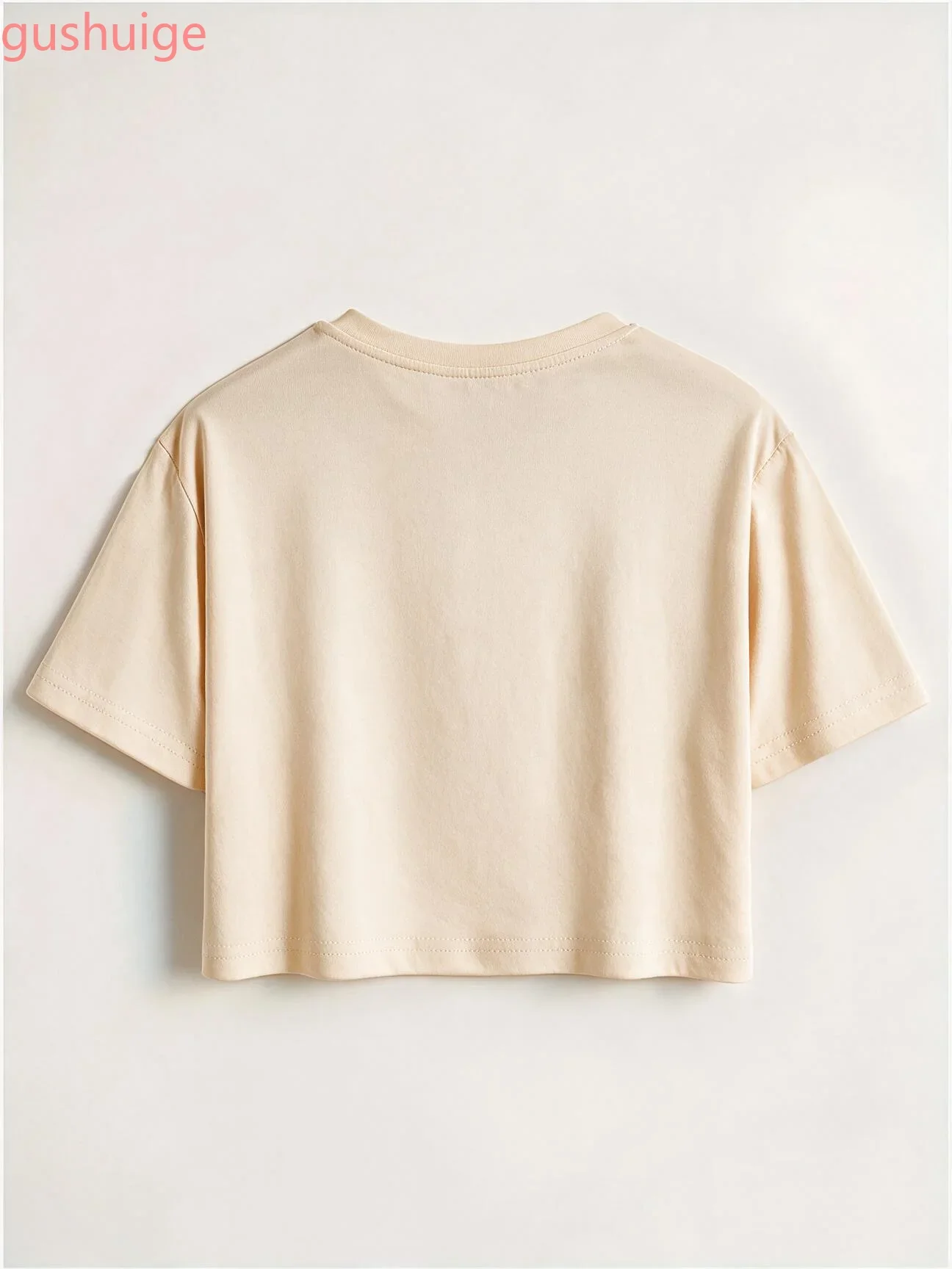 Women's Drape Korean Chic American Base Layer Cropped T Shirt Trendy Premium Feel Y2K Individual Pattern Print Crop Tops Clothes