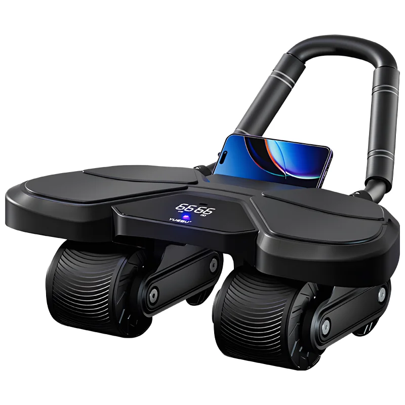 Black Ab Wheel Roller with Elbow Support Strength Trainer Fitness Abdominal Training