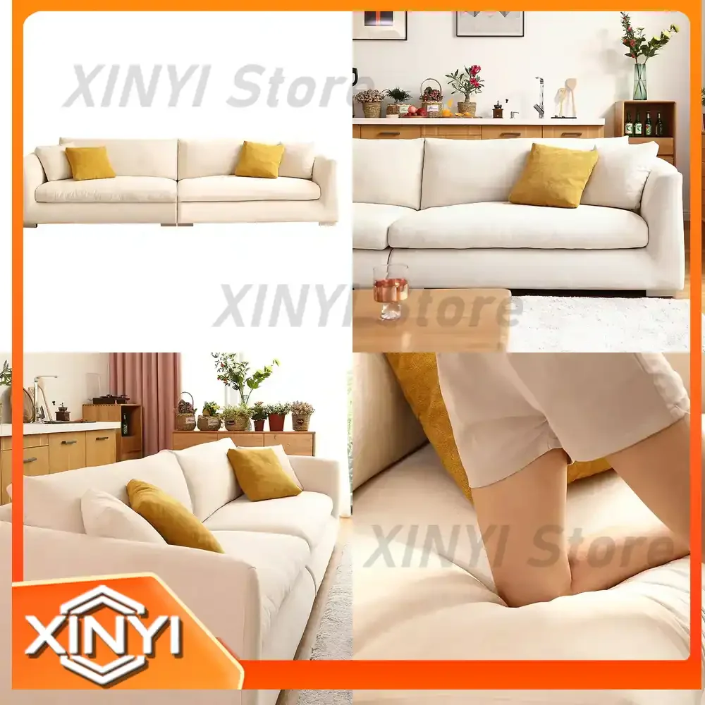 Italian Design Goose Feather Stuffed Chenille Fabric Sofa for Living Room Big Couch Sofa for Home Decor Modern Furniture for