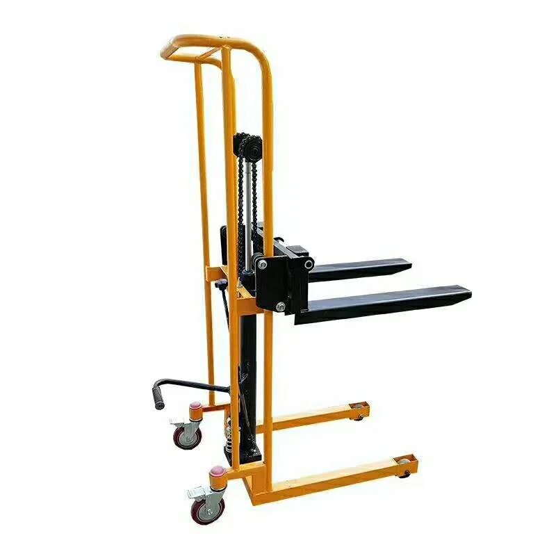 

Small Manual Forklift 200kg 400kg Portable Small Stacker Mini Lift Platform Manual Hydraulic Truck Small Loader Lift Forklift