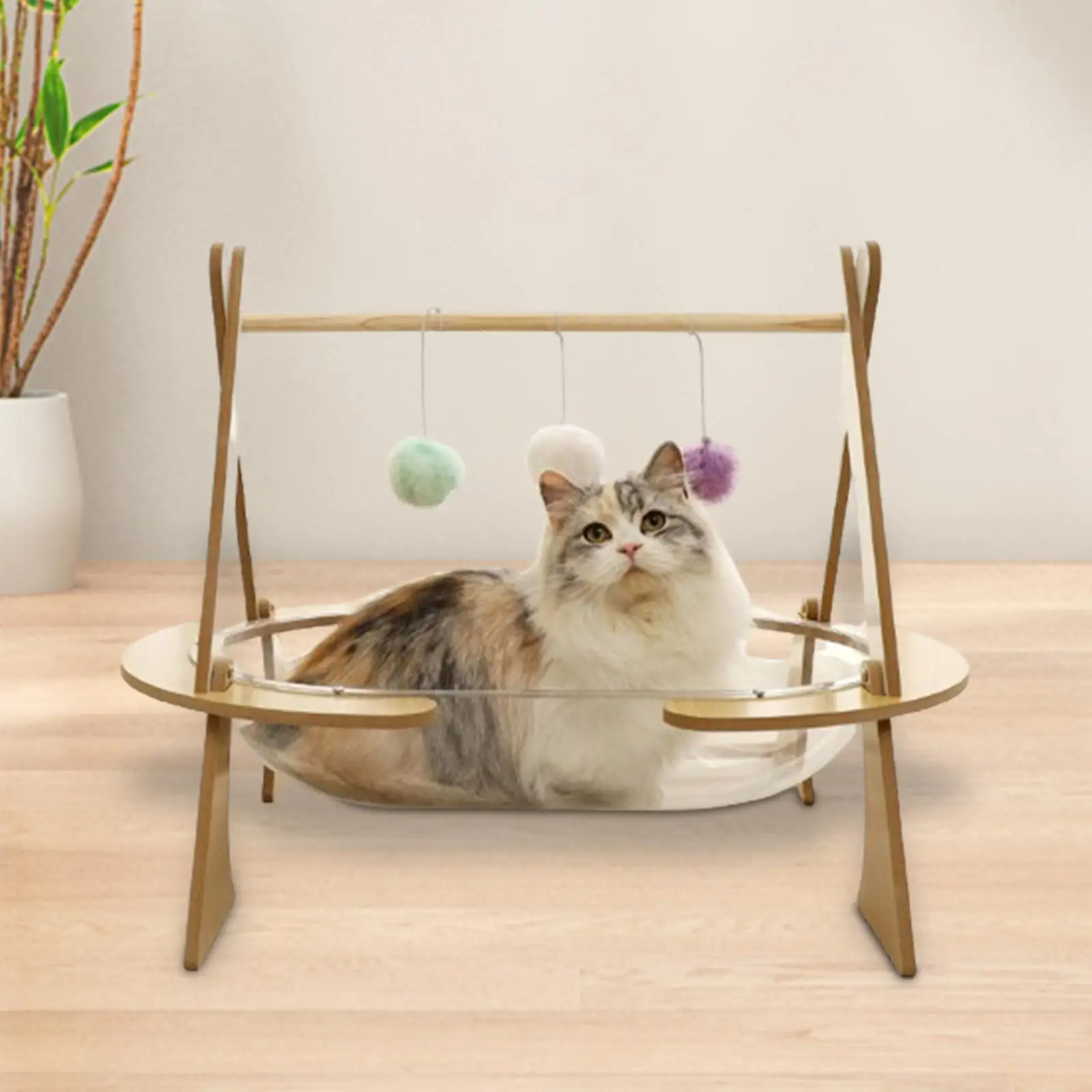 

Clear Capsule Cat Bed Cozy Cat Tent House Semi Enclosed Pet Cat Nest Pet Cat Shelter for Kitten Dog Small Animal Puppy Playing