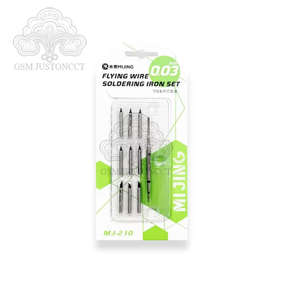 MIJING MJ210 9 IN 1 0.03mm Ultra Fine Soldering Iron Tip Kit Microscope SMD Flying Wire for Phone FPC Motherboard Rework Repair