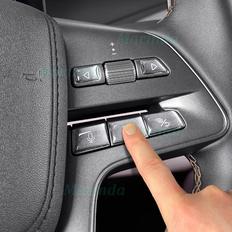 

for BYD Yuan Plus Atto 3 2022-2025 Car Steering Wheel Button Epoxy Stickers Center Console Button Cover Interior Accessories