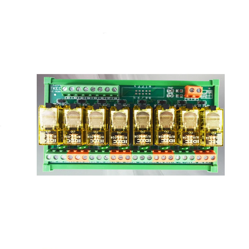 Módulo de relé módulo PLC DC de 8 vias 1 aberto 1 fechado 24V/12V tipo de conversão NPN/PNP