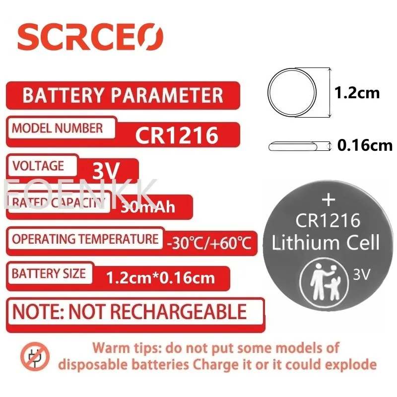 2-50PCS CR1216 3V Lithium Button Battery BR1216 LM1216 DL1216 5034LC ECR1216 Coin Cell Watch CR 1216 Batteries for Toy Remote