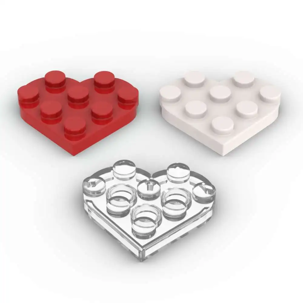 MOC 10PCS 39613 Runde 3x3 Herz Blöcke Puzzle Partikel Platte Haus Schloss Ziegel Teile DIY Idee montieren Spielzeug Geschenk Dropshipping