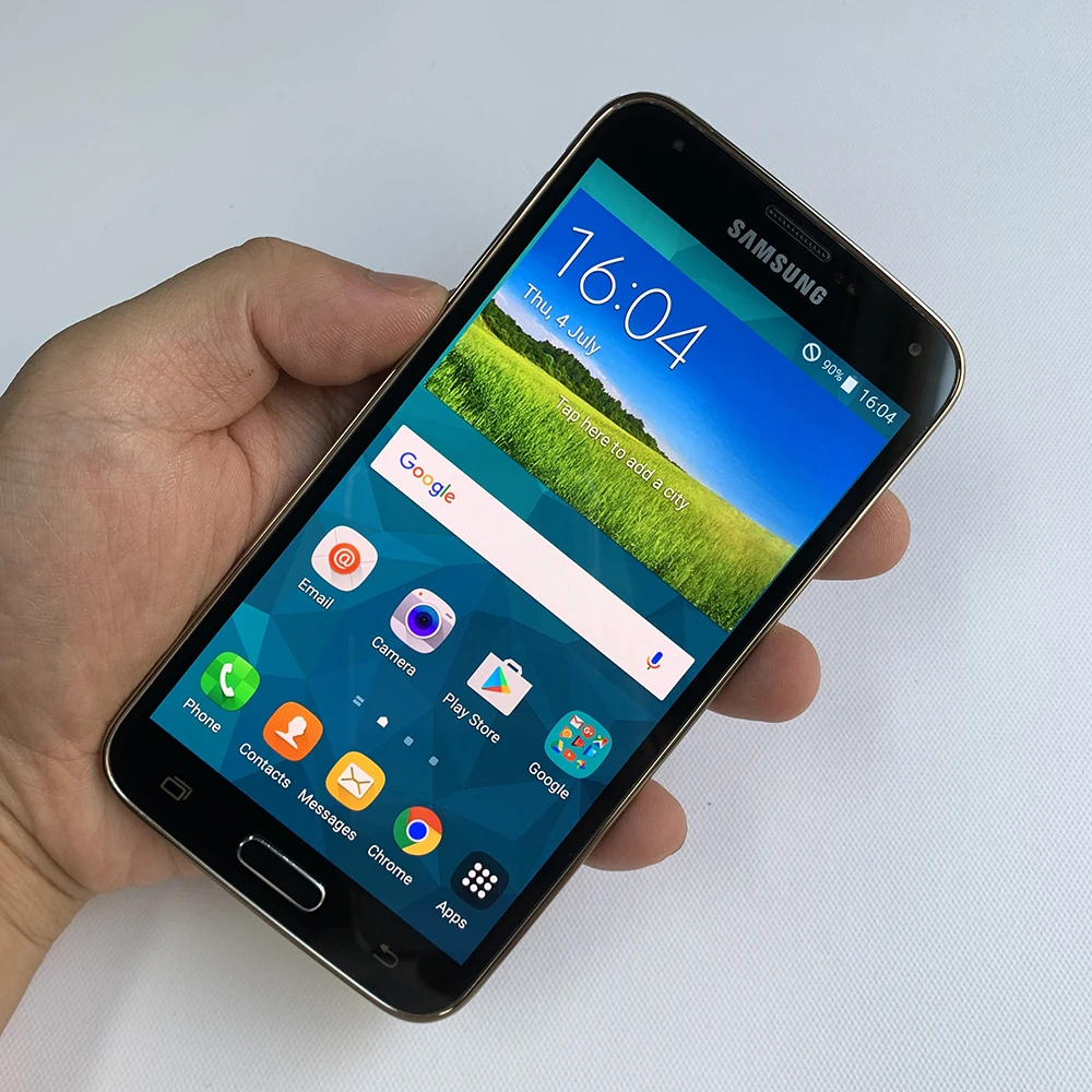 هاتف سامسونج جالاكسي S5 4G LTE الأصلي 5.1 "G900F 2GB RAM 16GB ROM 16MP + 2MP هاتف محمول أندرويد