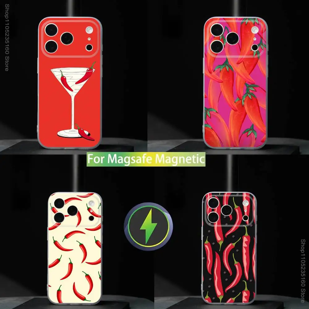 

Chili R-Red For iPhone 11,12,13,14,15,16,17,Pro,Max,Plus,Mini,SE4,E Phone Case With Magsafe Wireless