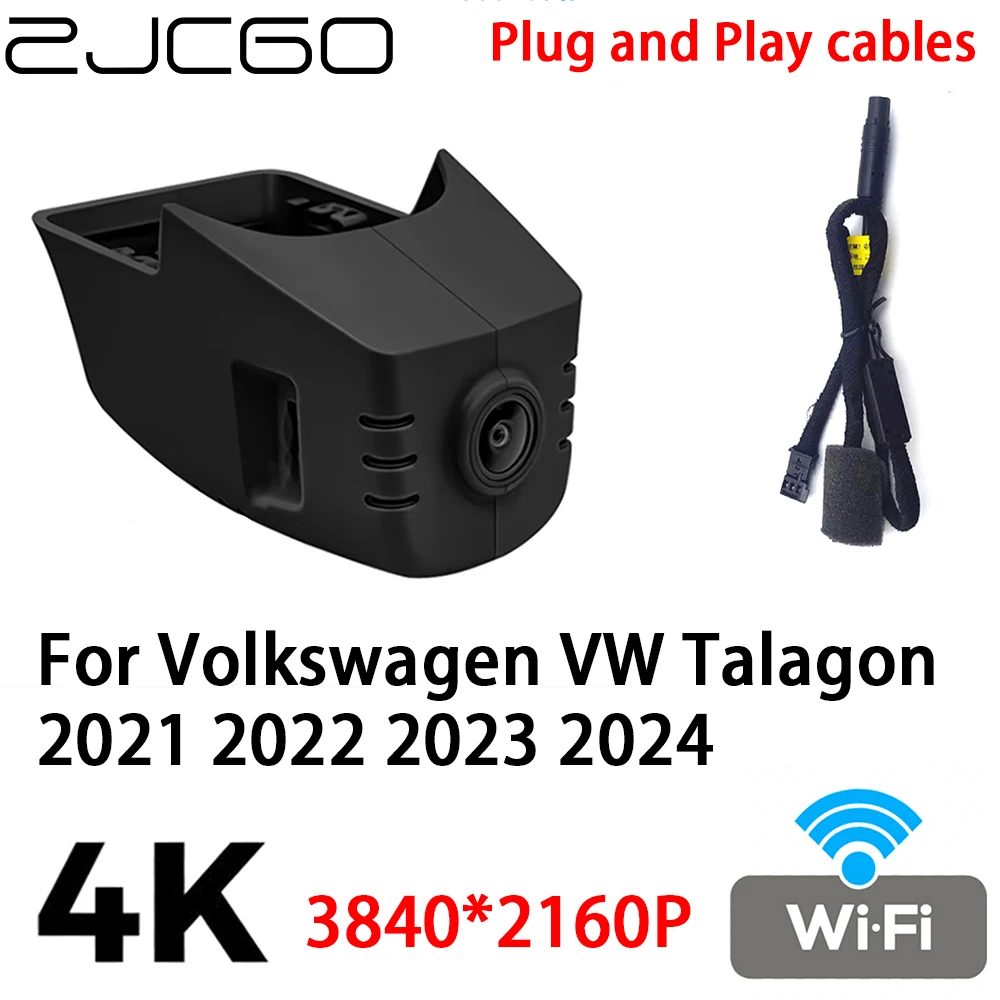 

ZJCGO 4K 2160P Car DVR Dash Cam Camera Video Recorder Plug and Play for Volkswagen VW Talagon 2021 2022 2023 2024