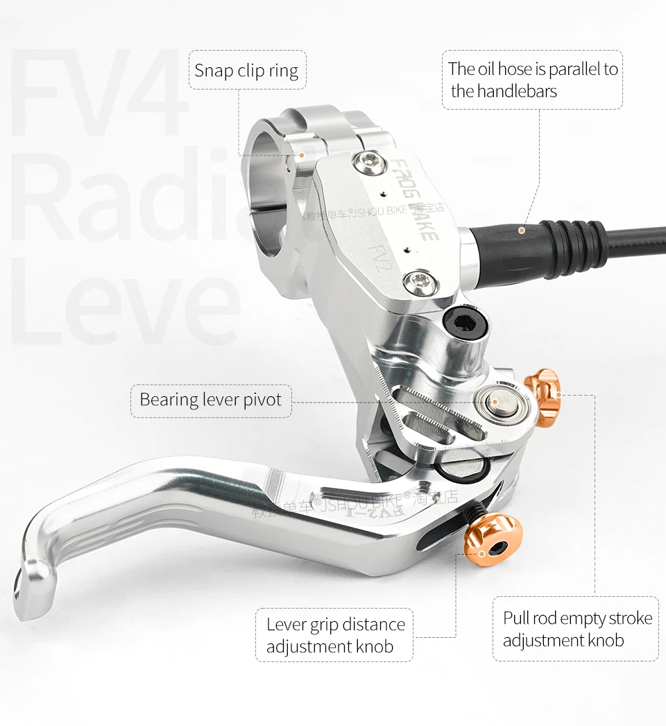 FROG WAKE FV4 RA Hydraulischer Bremshebel mit Verstellbarer Reichweite und Freier Hubanpassung, 6061 Al Mineralöl für MTB DH SUR-RON E-Bike – Detail 5