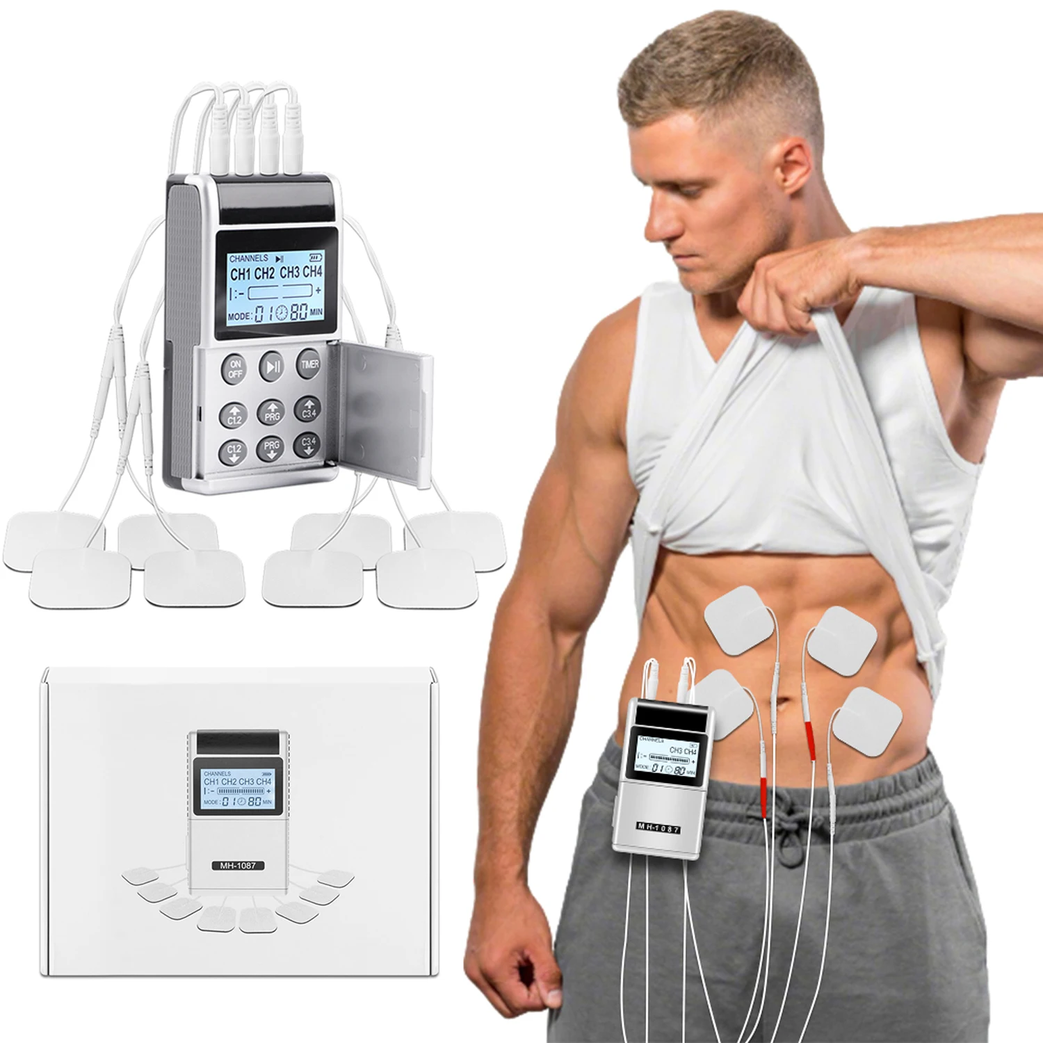 

EMS Electric Muscle Therapy Stimulator EMS TENS Unit Machine Physiotherapy Pulse Electric Massage Device Back Body Neck Massager