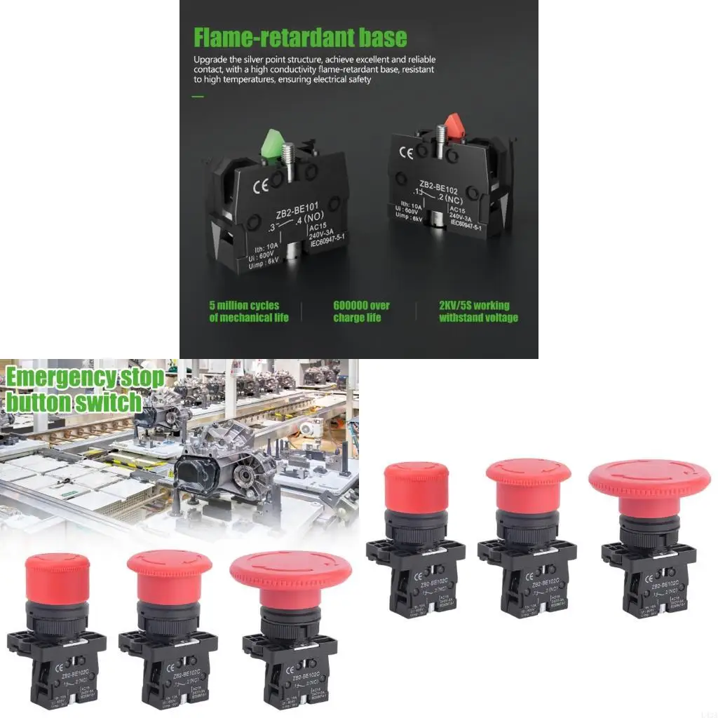 L43A Panel Mount Stop Button Switches Machine Stop for Power and Equipment Control