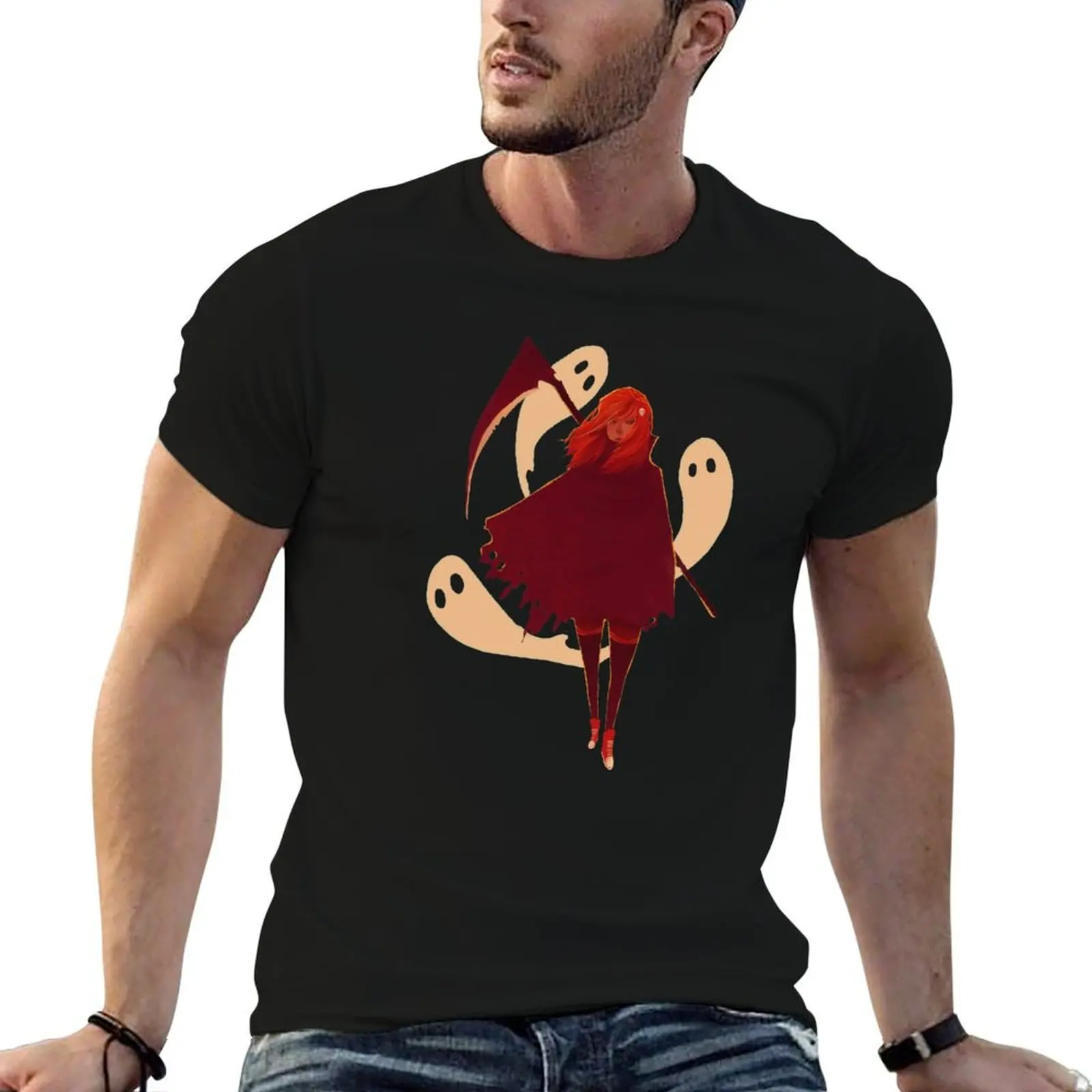 Reaper Girl in the Desert T-Shirt cheap stuff oversized graphic tee luxury clothes men