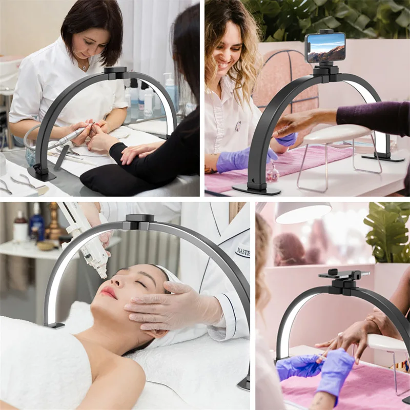 New Half moon LED foldable Nail Lamp Eyelash Extension Eyebrow Lash Collapsible Reading Beauty Desk Table Lamp Fill In Ligh Lamp