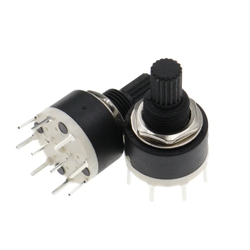 1PCS SR16 Plastic 16MM Rotary Band switch 2 Pole 3 4 position 1 Pole 5 6 8 Position Handle Length 15MM Axis band switch