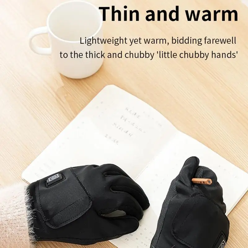 Womens Heated Gloves Battery Operated Hand Warming Thermal Gloves Heated Motorcycle Gloves Hand Warmers Cold Weather Gear For