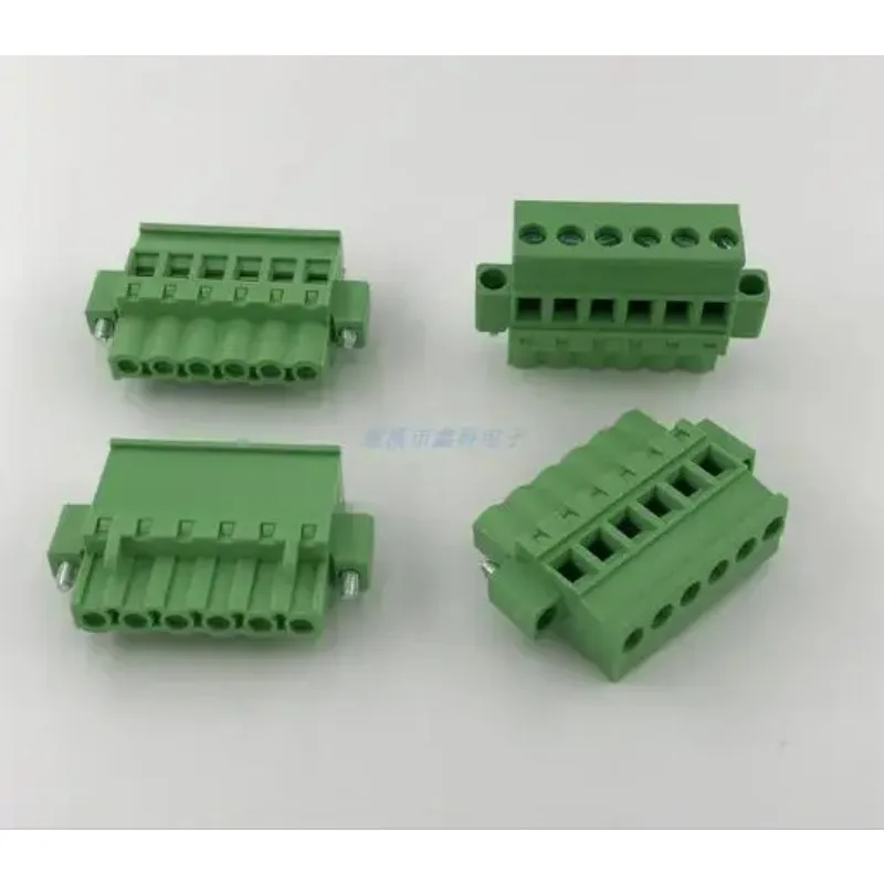 10sets Side vertical plug-in terminal block with ear flange fixed terminal K15EDGKBM-5.08MM  2P-24P  Straight or curved needle