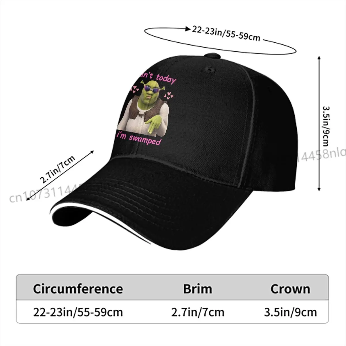 Can't Today I'm Swamped Donkey Shreker Multicolor Hat Peaked Women's Cap Personalized Visor Protection Hats