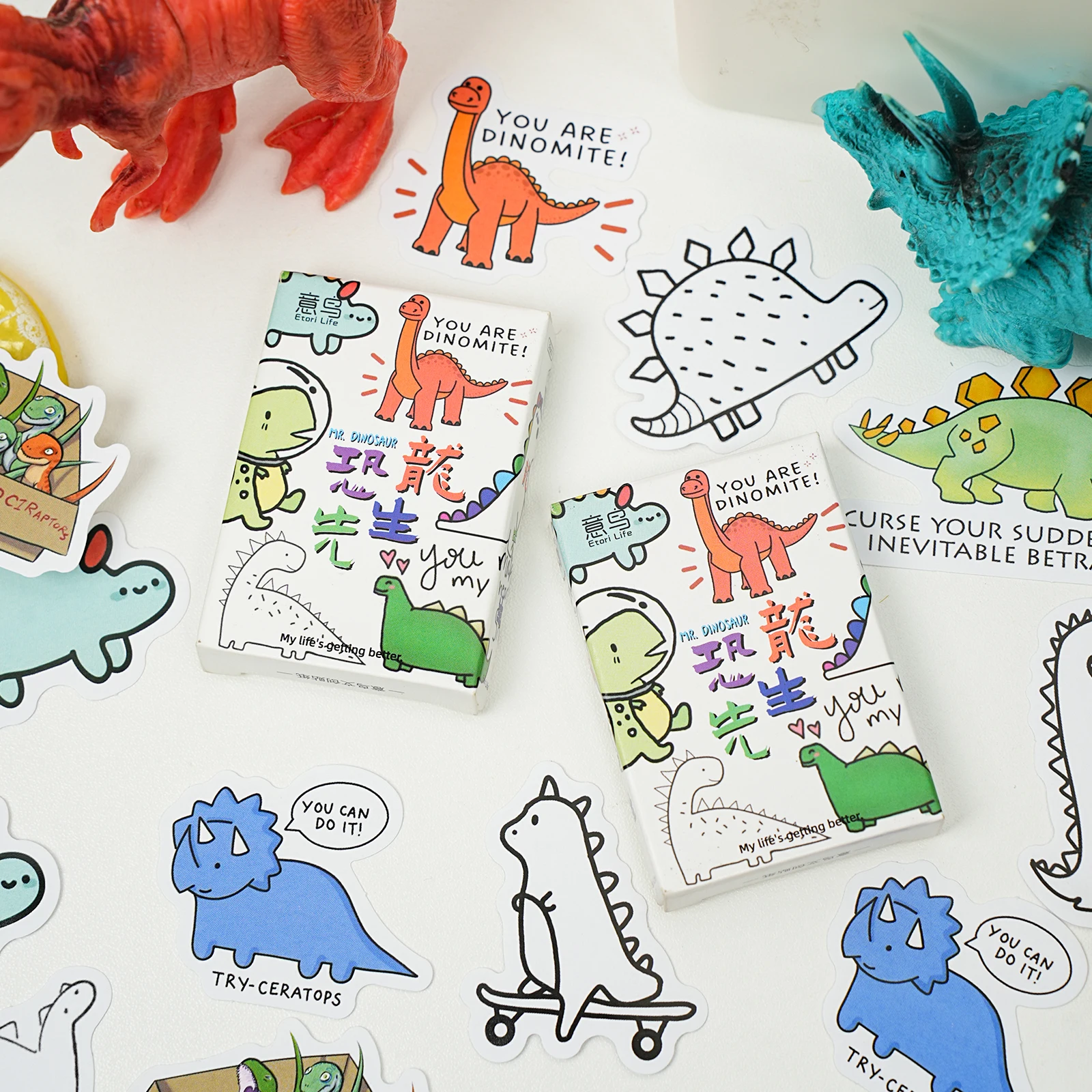 30pcs Cute Cartoon Dinosaur Stickers Set Mini Decoration Adhesive for Album Diary Kids Gift F7633