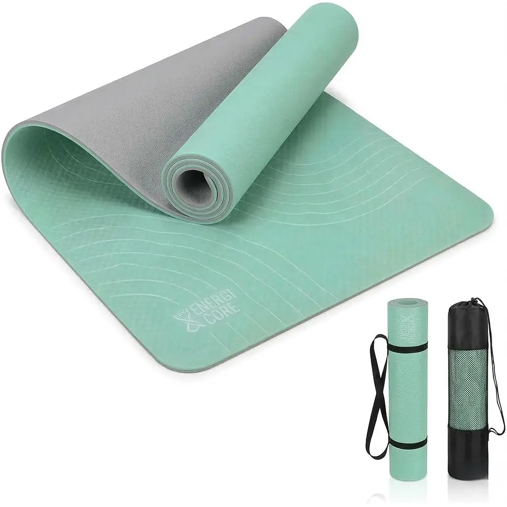 

Резиновый коврик для йоги (72 x 24 x 5 мм) - Нескользящий коврик для тренировок с разметкой для женщин и мужчин - Прочный, экологичный