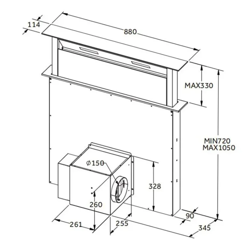 Вытяжки для плиты Downdraft под шкафом, вытяжки 90 см для кухни со светодиодной подсветкой