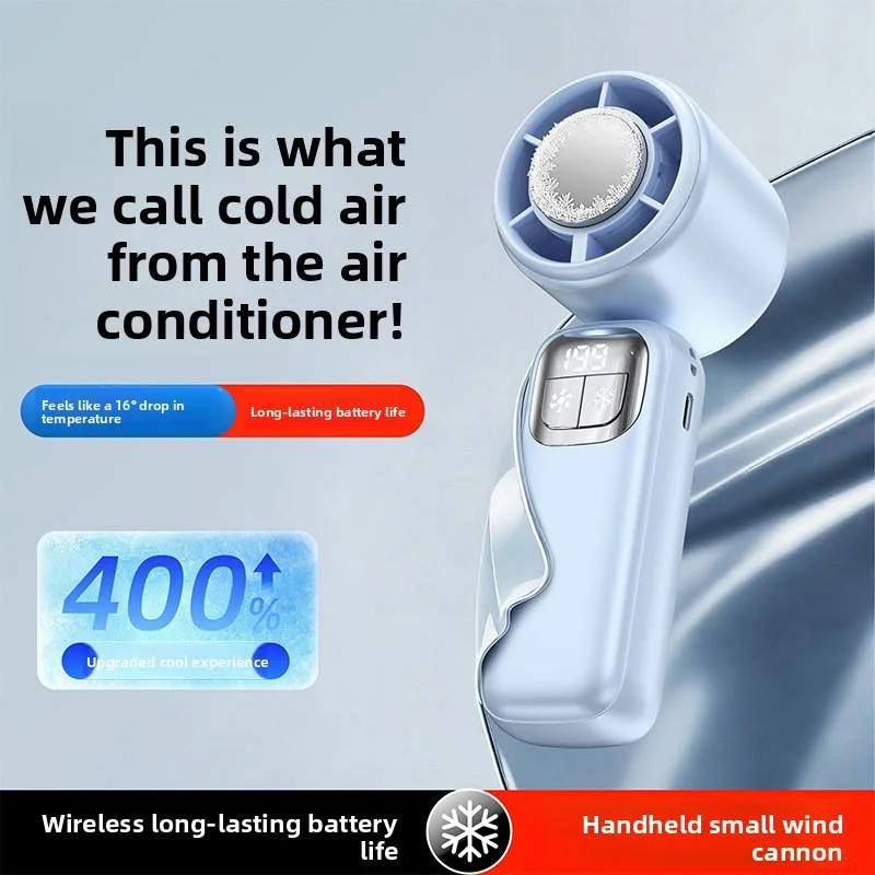 Lenovo USB Rechargeable Brushless Motor Ice Cooler Fan 199 High Speed Turbo Jet Handheld Cooling Fan for Office Travel Outdoor