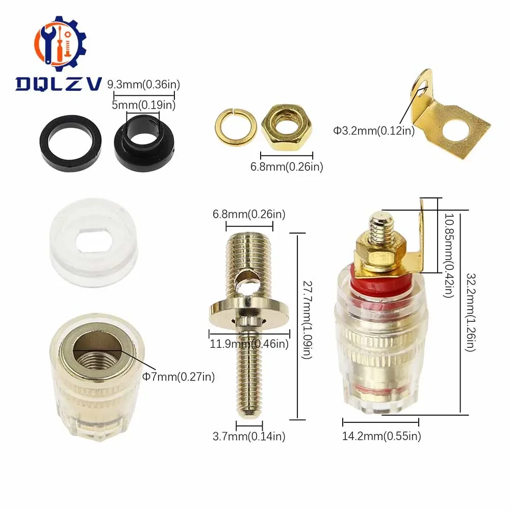 Speaker Terminal Binding Post 4mm Banana Plug Socket Low Frequency Amplifier Connector for Loudspeakers