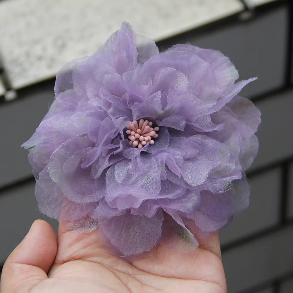 Chiffon Organza Flower Chiffon Sewing Accessory DIY Fabric Artificial Flowers For Wedding Dress Shoes Hats Hair Decoration view 5