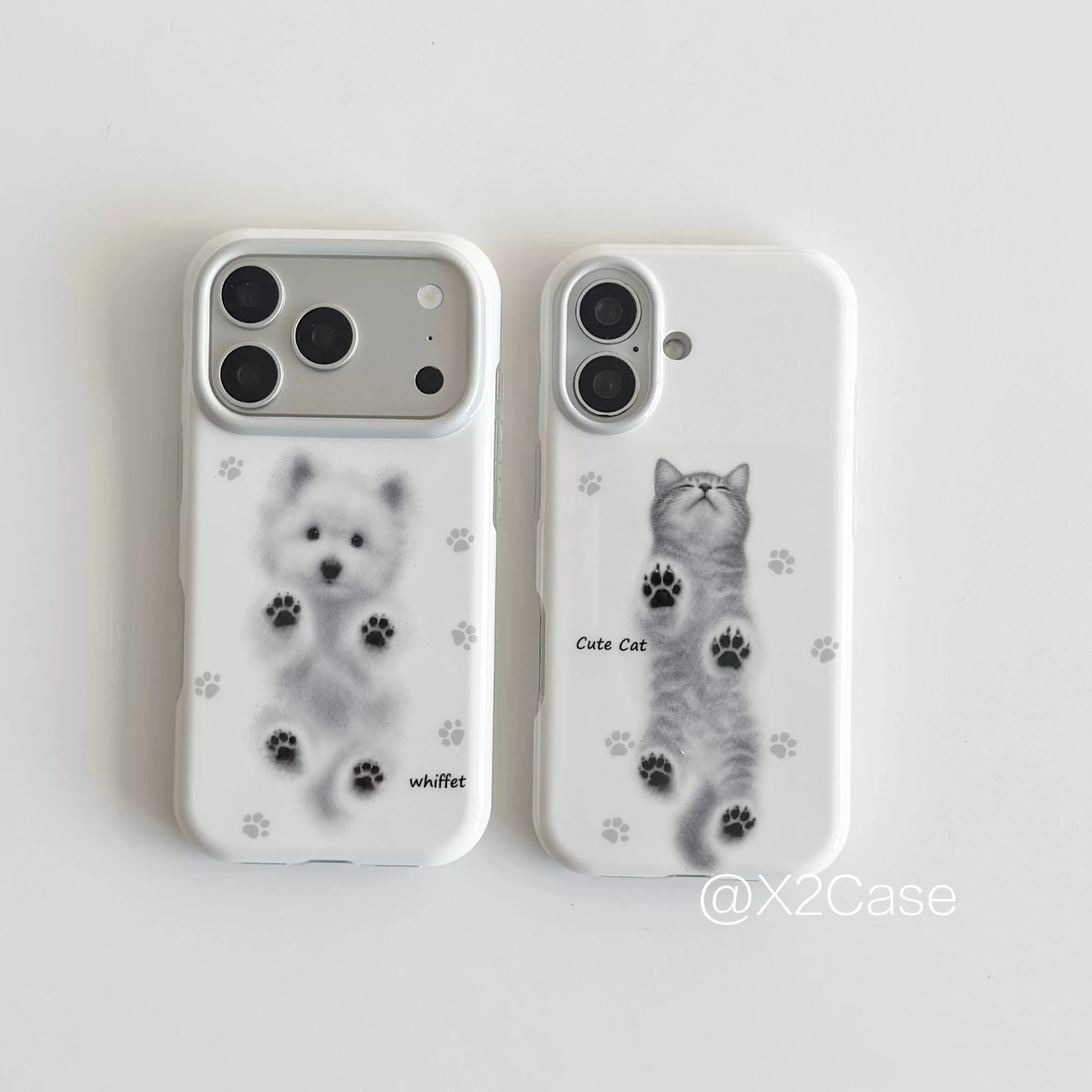 Pixel Kitten Puppy Pawa Phone Case For iPhone 18DUO 17 Air 15 14 13 11 12 16 Pro Max Plus Mini 7 8 XR XS Max 16E SE Back Cover