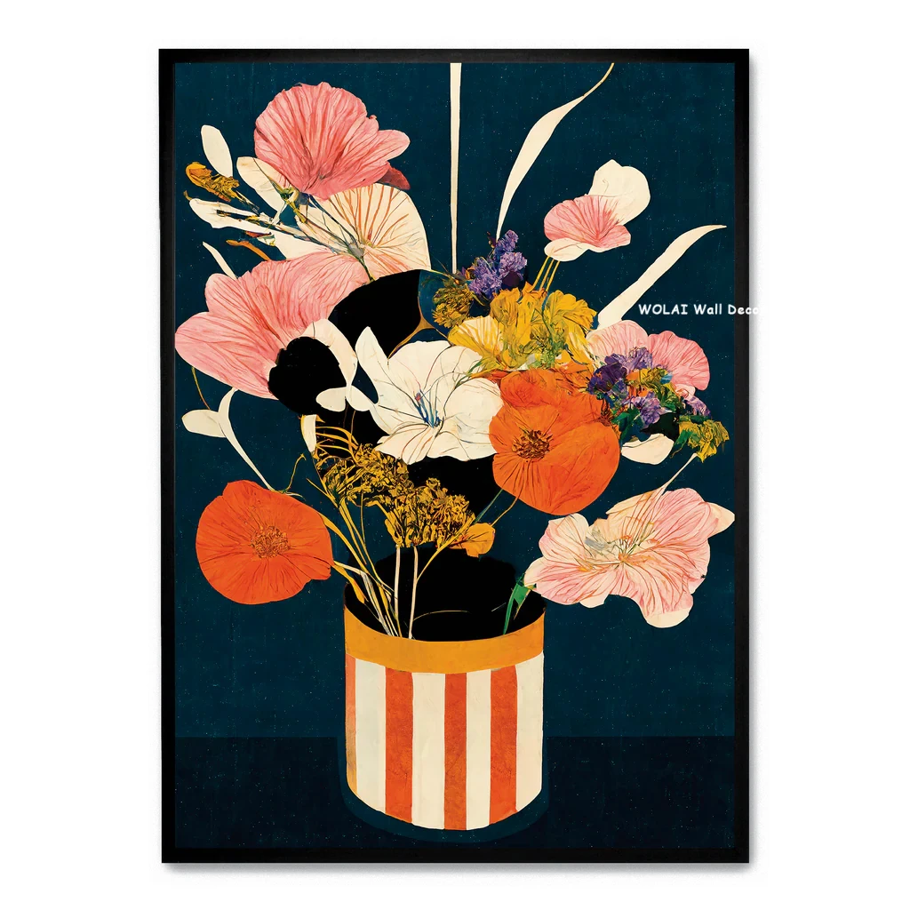 الربيع الياباني الزهور البرية طوكيو زهرة السوق قماش طباعة ستوكهولم زهرة زهرية الجدار ملصق فني لغرفة المعيشة ديكور المنزل #4