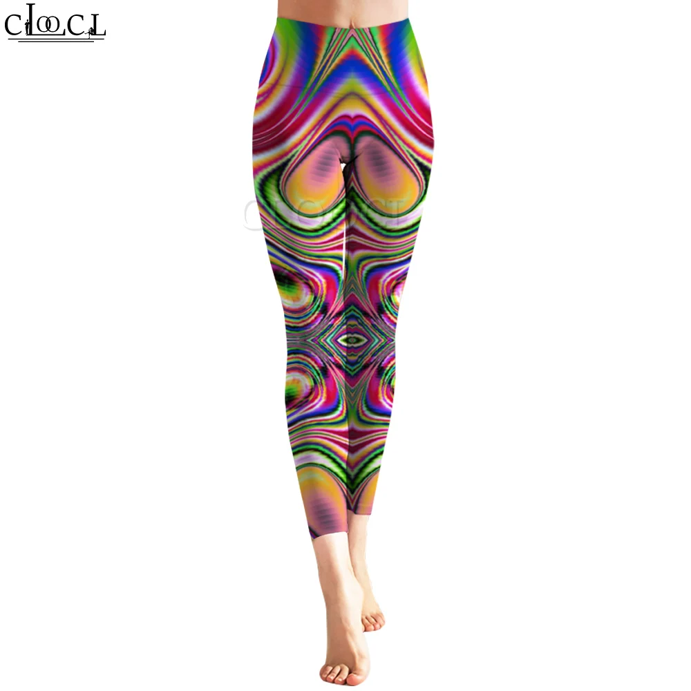 CLOOCL Gymleggings Dames Naadloze Legging Kleur Vortex 3D Printing Broek Enkellange Panty Legging Trendy Yogabroek