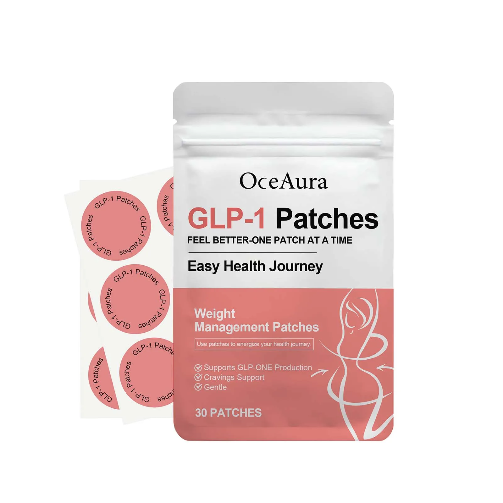 OceAura GLP 1 Weight Loss Patches Weight Management Appetite Suppressant and Weight Loss Energy Enhancers Rose Oil Body Patch