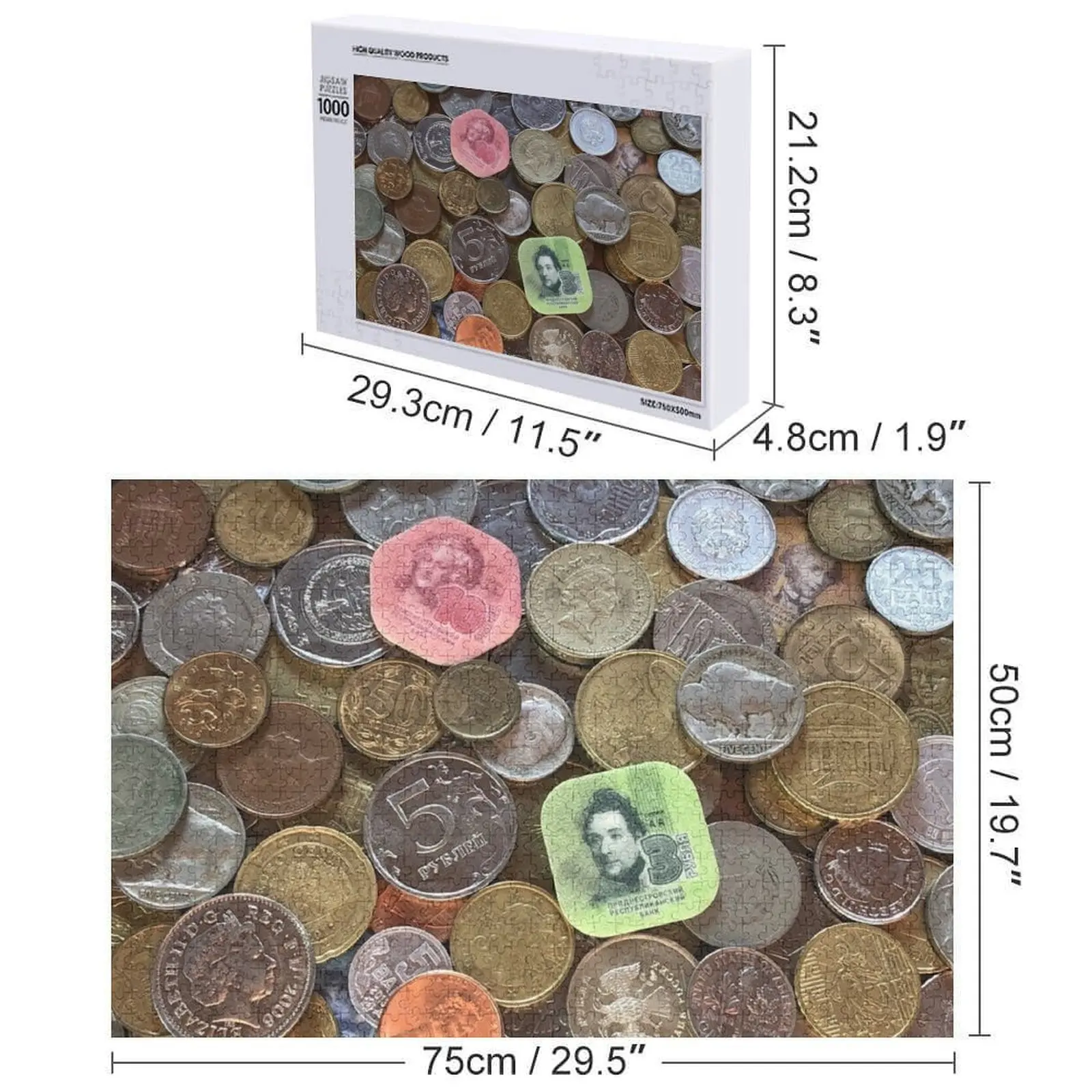 تشكيلة العملات العالمية، أحجية الصور المقطوعة، ملحقات ديوراما، ألغاز ذكاء الحيوانات الخشبية #6