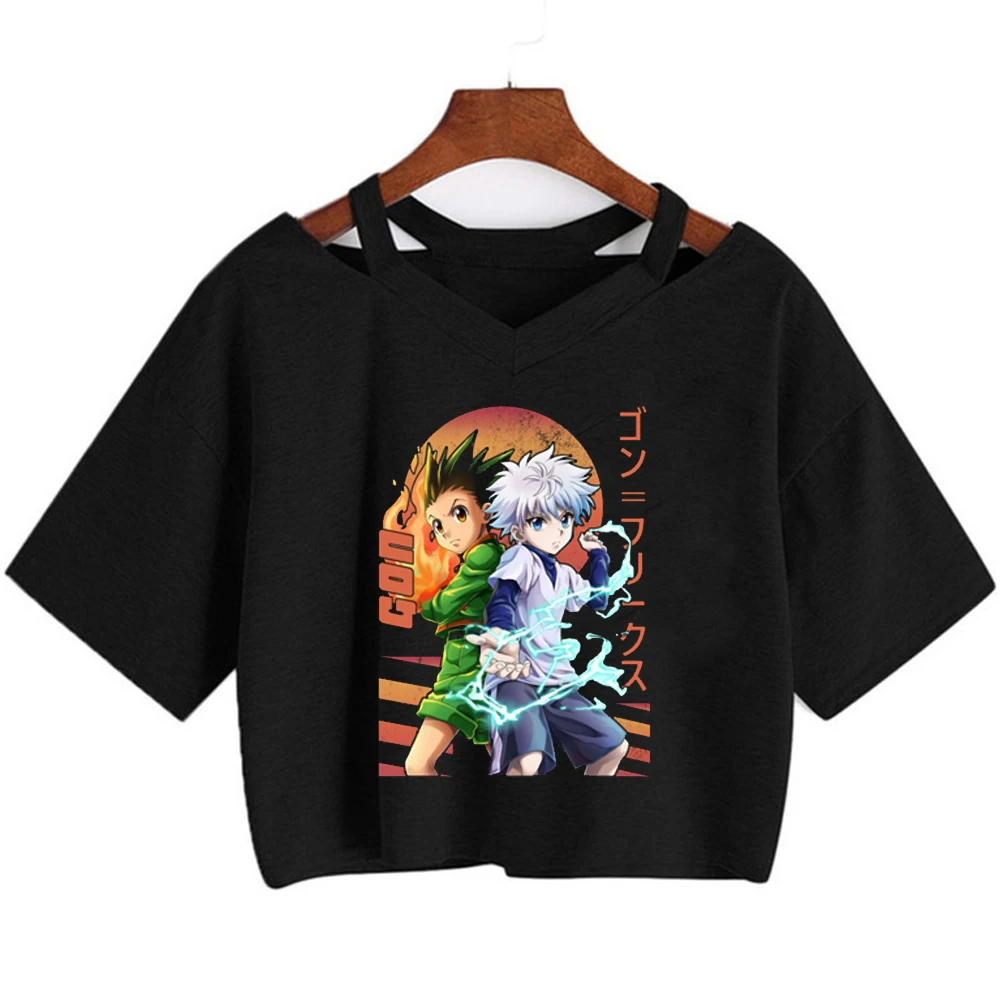 Hunter x Hunter crop top ladies japan kawaii jojifuku gyaru cutecore t shirt cute meme funny emo clearance sales