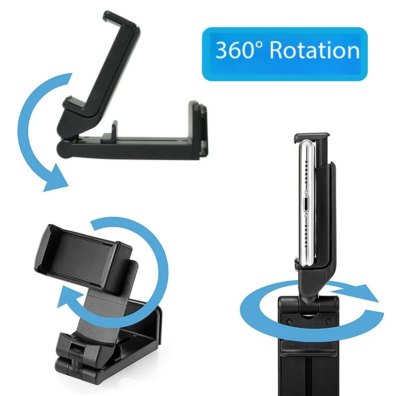 1PC Cell Phone Travel Foldable Desktop Bracket 360 Rotation Multifunctional Clip Telescopic Portable Universal Stand