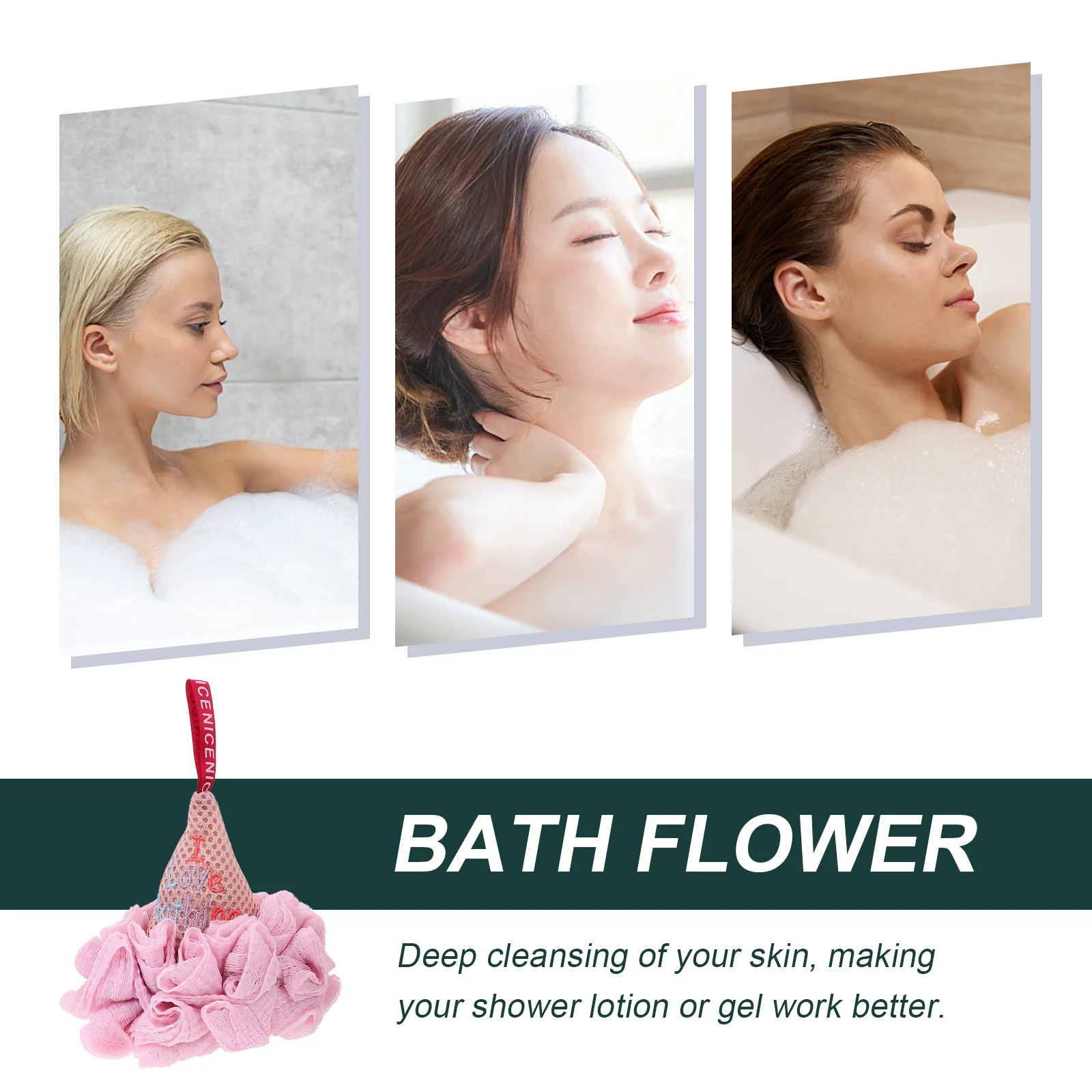 

1Set Bath Ball Ice Cream Shape Assorted Colors Deep Clean Massage Shower Mesh Ball Soft Scrubber Body Washing Tool Relaxing Bath