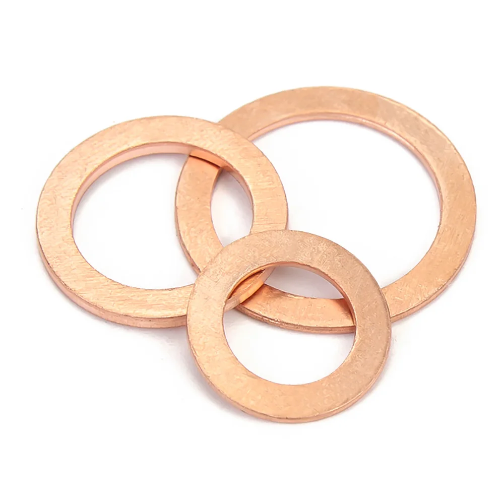 Solid Copper Washer M14 M16 M18 M20 M22 M24 M27 M30 M33 M36 M42 M45 M48 M50 M60 Flat Ring Seal Plain Spacer Washers O Rings