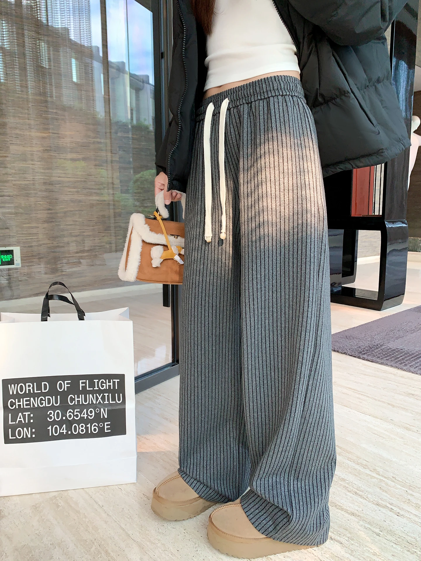 

Женские повседневные брюки свободного кроя с широкими штанинами и завязками, прямые, удобные, осенняя новинка в корейском стиле