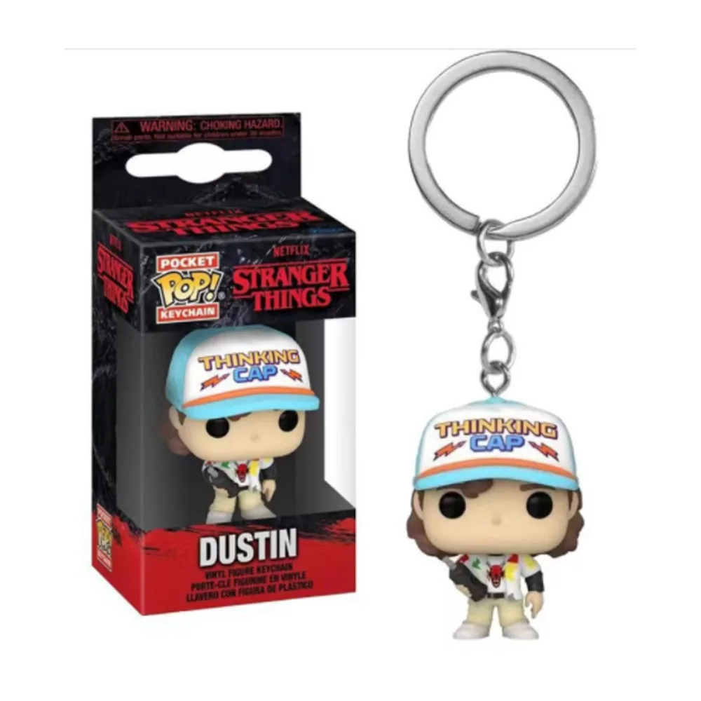 Funko Pop Keychains Stranger Things Eleven Dustin Steve Robin Mini Action Toy Figures TV Drama Peripheral Pendant Keychain Gifts